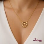 Rose Gold Circle Heart Pendant