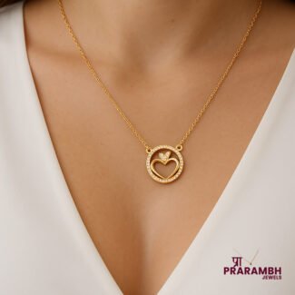 Rose Gold Circle Heart Pendant