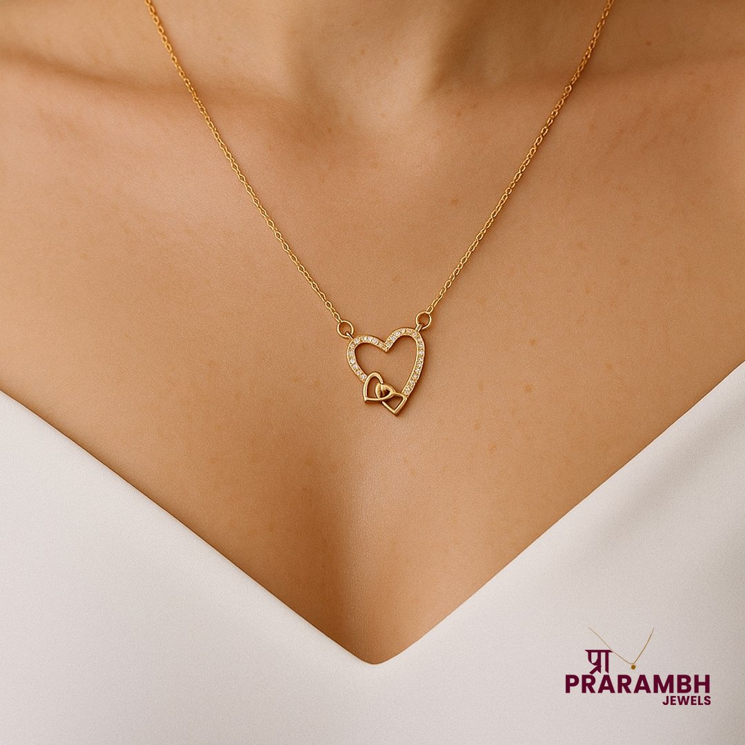 Rose Gold Three Heart Pendant