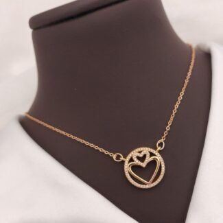 Rose Gold Circle Heart Pendant