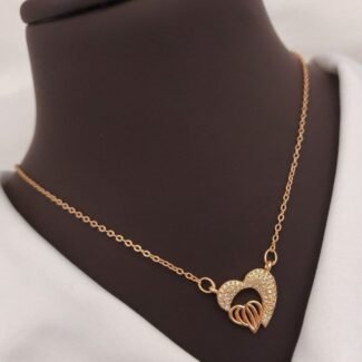 Rose Gold Two Heart Pendant og
