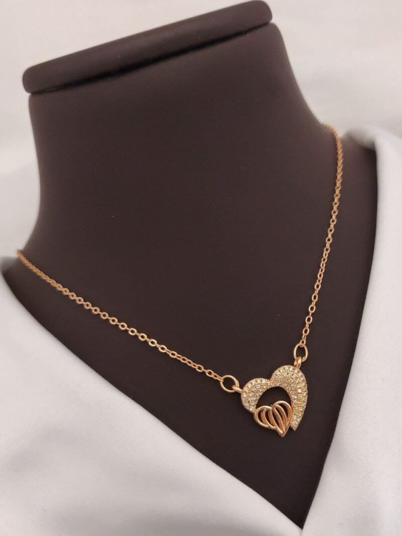 Rose Gold Two Heart Pendant og